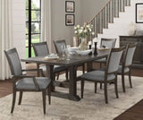 Transitional Brown Gray Side Chairs Set of 2, Fabric Upholstery Seat Back Wooden Dining Furniture B011P321316
