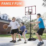 ZUN Portable Basketball Hoop Adjustable 7.5ft - 9.2ft with 32 Inch Backboard for Youth Adults Indoor 27851282