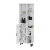 FM FURNITURE Quimby Linen Cabinet, with 1 door and 9 shelves, White B128P321052