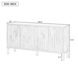 U_Style 59.8" 4-Door Sideboard,Hidden Handle,Distinctive Solid Ash Veneer Buffet with Storage, N711P290714B