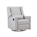 ZUN Pronto Swivel Glider Recliner with Pillow Blanco Fabric B022P174723