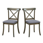 ZUN Wooden X Back Dining Chairs Set of 2, Modern Fabric Upholstered Kitchen Side 2PC Chairs, Cross Back W2582P188308