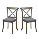 ZUN Wooden X Back Dining Chairs Set of 2, Modern Fabric Upholstered Kitchen Side 2PC Chairs, Cross Back W2582P188308