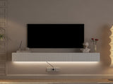 Floating TV Stand Wall Mounted with 16 Color LEDs,69" Modern TV Stand, Floating TV Cabinet W1321P283883