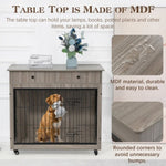 ZUN 38.4" Wooden Dog Crate Furniture Decorative Pet Cage Dog Kennel with 2 Drawers 54423538