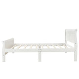 Wood Platform Bed Twin Bed Frame Mattress Foundation Sleigh Bed with Headboard/Footboard/Wood Slat WF192439AAK