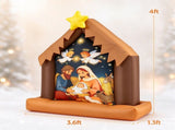 3.9 FT Christmas Inflatable Nativity Scene with Holy Family, Angels & Star, Built-in Cool White LED 39747804
