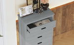 ZUN Retro American Country Style Wooden Dresser with 5 Drawer, Storage Cabinet for Bedroom, Light Gray WF324089AAE