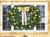48in Pre-lit Christmas Wreath, Lighted Artificial Xmas Wreath with 150 Warm White Lights and 450 PVC 12728162