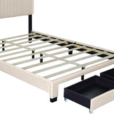 ZUN QUEEN SIZE UPHOLSTERED BED WITH ADJUSTABLE HEIGHT / MATTRESS 10 TO 14 INCHES / LED DESIGN WITH W1867121463