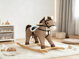 Back and Forth Rocking Horse with Sound Effects, Ride On Horse Toy for 12-36 Months Toddlers, Dark 09102725