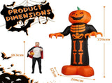 12ft Inflatable Halloween Decor with Skeleton Ribs, Pumpkin & Grim Reaper, 3 LED Lights 115 Count 23117795