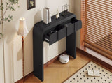 TREXM Modern Console Table with 2 Storage Drawers, Fluted Entryway Table with Rounded Silhouette for N715P196580B