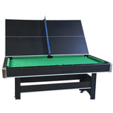 6-ft Pool Table with Table Tennis Top - Black with Green Felt W465137246
