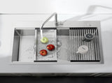 Stainless Steel Kitchen Sink, 33x22 Single Bowl, Overmount Handmade Sink in Brushed, with Cutting 58856153
