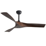 ZUN 52 Inch Ceiling Fan Without Light, 3 ABS Blades Outdoor Ceiling Fan 6-speed Reversible DC Motor for W934P156667