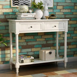 ZUN TREXM Daisy Series Console Table Traditional Design with Two Drawers and Bottom Shelf WF191267AAK