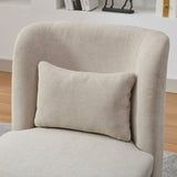 25.2 "Wide Modern Chenille Cushioned Armless Metal Base 360&deg Swivel Chair with Pillow, Suitable for W3118P253946