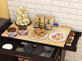 Kitchen island rolling trolley cart with 1 drawer & 2 doors with Adjustable Shelves & towel rack & W282P184187