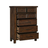 Classic Bedroom Brown Finish 1pc Chest of Drawers Mango Veneer Wood Transitional Furniture B01151900