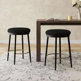 24.75'' Modern Counter Stools Set of 2,Black Counter Stools with iron Frame,Sponge N780P189729B