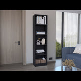 Home Xs Bookcase with 5-Tier Shelves and Slim Design -Black -Office B070137819