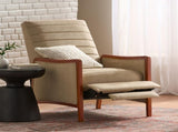 Mid Century Modern Fabric Channel Stitch Wood Pushback Recliner 70451.00FSND