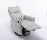038-Cotton Linen Fabric Swivel Rocking Chair Glider Rocker Recliner Nursery Chair With Adjustable W527134470