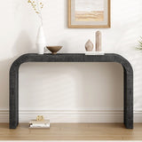 Mirod 52" Wood Console Table with Curved Edge, Natural Texture, Perfect for Entryways and Living N760P282826B