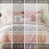 9 Piece Cotton Percale Comforter Set Blush Queen B03597157