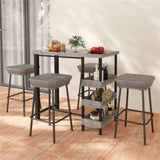 Courtyard Table with Tempered Glass Top Outdoor Bar Table 43.5" x 22" x 41" 77973843