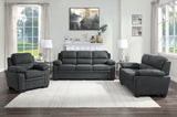 ZUN Comfortable Plush Seating Sofa 1pc Dark Gray Textured Fabric Channel Tufting Solid Wood Frame Modern B011122284