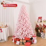 ZUN 7 FT Snow Flocked Hinged Christmas Tree, Unlit Artificial Christmas Pine Tree with 1200 Branch Tips 00146495