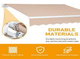 12*10FT sand color retractable awning aluminum alloy bracket polyester cloth retractable 79398777