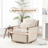 COOLMORE Corduroy Swivel Chair, Comfy Accent Sofa Chair for Living Room, 360 Degree Swivel W395P209380