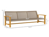 3-Seat Wicker Outdoor Couch Patio Sofa 26098809