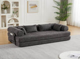 78.7-Inch Convertible Sleeper Sofa Bed with Cylindrical Pillow, Chenille Folding Mattress Couch with W834P337412