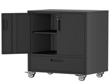 Tool Cart with Wheels, 40" H x 30" W x 20" D, Mobile Tool Cabinet with Lockable Casters & Drawer, T2398P407327