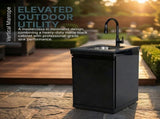 Double Door Sink Cabinet with Tap Stainless Steel Outdoor Kitchen W5627P467416