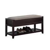 ZUN Rouen Seating Bench with Shoe Storage, Espresso T2574P163842