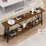 ZUN 70.9 Inch Extra Long Sofa Table, Console Behind Sofa, Entryway Table with 2 Tier Storage Shelves for W1668P237300