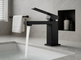Single Handle Bathroom Faucet Lavatory Faucet Stainless Steel Single Hole-T20, Matte BlackUnable 83911547
