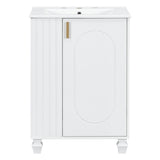 24" Bathroom Vanity with Sink, Bathroom Cabinet with Door Shelf, Side Open Storage, Solid Wood N759P293645K