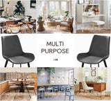Modern Dining Chair Living Room Black Metal Leg Dining Chair-Grey-4pcs/ctn W153567956