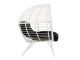 Galzed Black Fabric & White Wicker Patio Lounge Chair B2726P338653