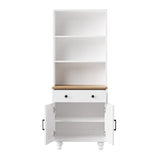 ON-TREND Farmhouse Storage with 4 Solid Wood Gourd-Shaped Legs, Modern Kitchen Pantry N721P205790K