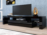 Modern Black TV Stand, 20 Colors LED TV Stand w/Remote Control Lights W33131067