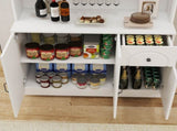 71" Kitchen Pantry Storage Cabinet with Microwave Oven Countertop, Freestanding Hutch Cabinet with W282108555