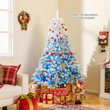 6ft Flocked Christmas Tree - 820 Branch Tips, Fireproof PVC, 3-Section Assembly, Metal 86998405