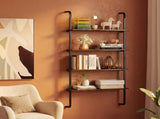 4-Tier Industrial Pipe Bookshelf with Metal Frame Freestanding Display Storage Shelving for Living 83439374